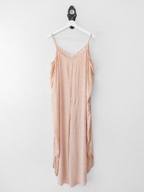 Salty Lemon Floral Wide Leg Jumpsuit XL Nude Boho Sleeveless Summer Romper